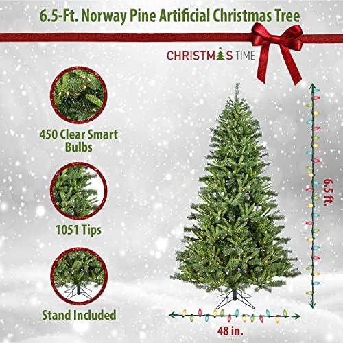 זמן חג המולד 6.5 מטר. עץ חג המולד המלאכותי של נורבגיה אורן, לא מואר | PVC מציאותי | עיצוב חג חגיגי